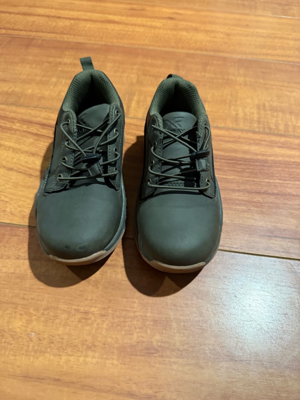 Kids Olive Green Casual Sneakers with Easy Lace Design